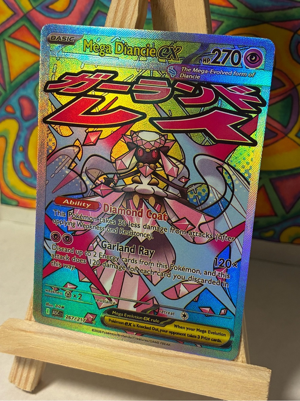 Mega Diancie EX FAN ART Pokemon Holo Texture Custom Card Collectible Gift Toy